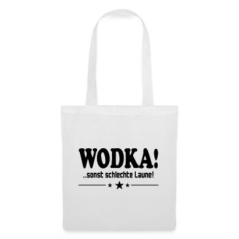 Wodka trinken Schlechte Laune Alkohol Saufen - Stoffbeutel - Weiß - Vorne