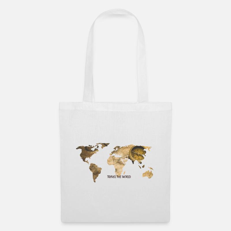 WORLD MAP - Stoffbeutel - Weiß