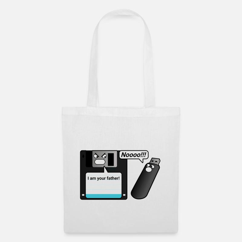 Diskette USB Stick Vater - Stoffbeutel - Weiß