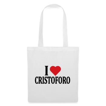 T-Shirt Ich liebe Cristoforo T-Shirt Geschenkidee - Stoffbeutel - Weiß - Vorne