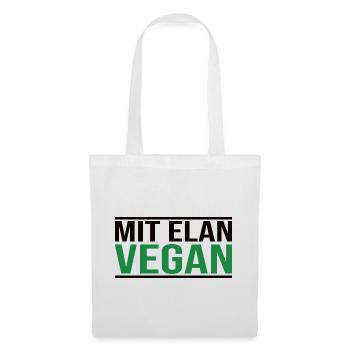 Mit Elan Vegan - Veganer Spruch - Stoffbeutel - Weiß - Vorne