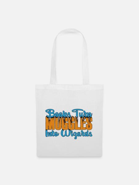 Books Turn Muggles Into Wizards 3 - Stoffbeutel - Weiß