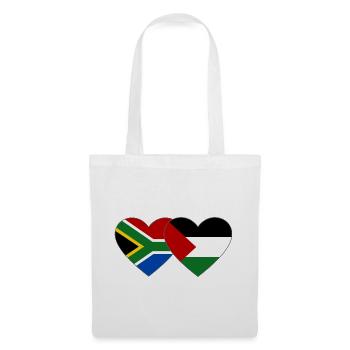 South Africa Palestine Flag Heart - Tote Bag - white - Front