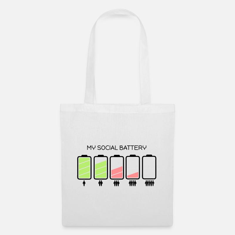my social battery - Stoffbeutel - Weiß