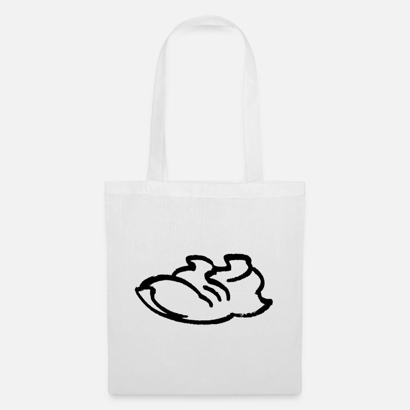 Contour de la chaussure de course - Sac en tissu - blanc