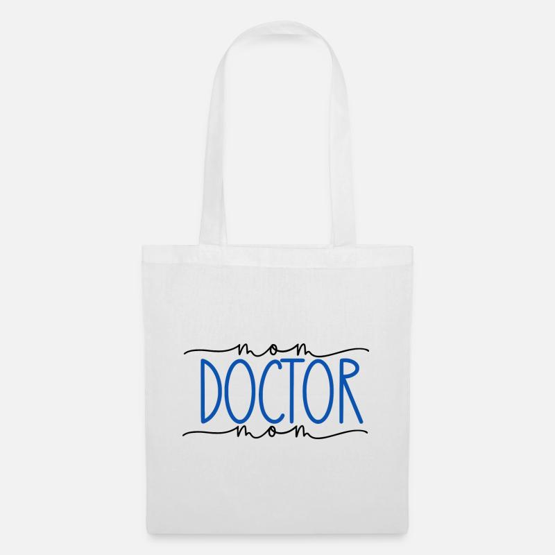 Doktor stolze Mama süßes Geschenk - Stoffbeutel - Weiß