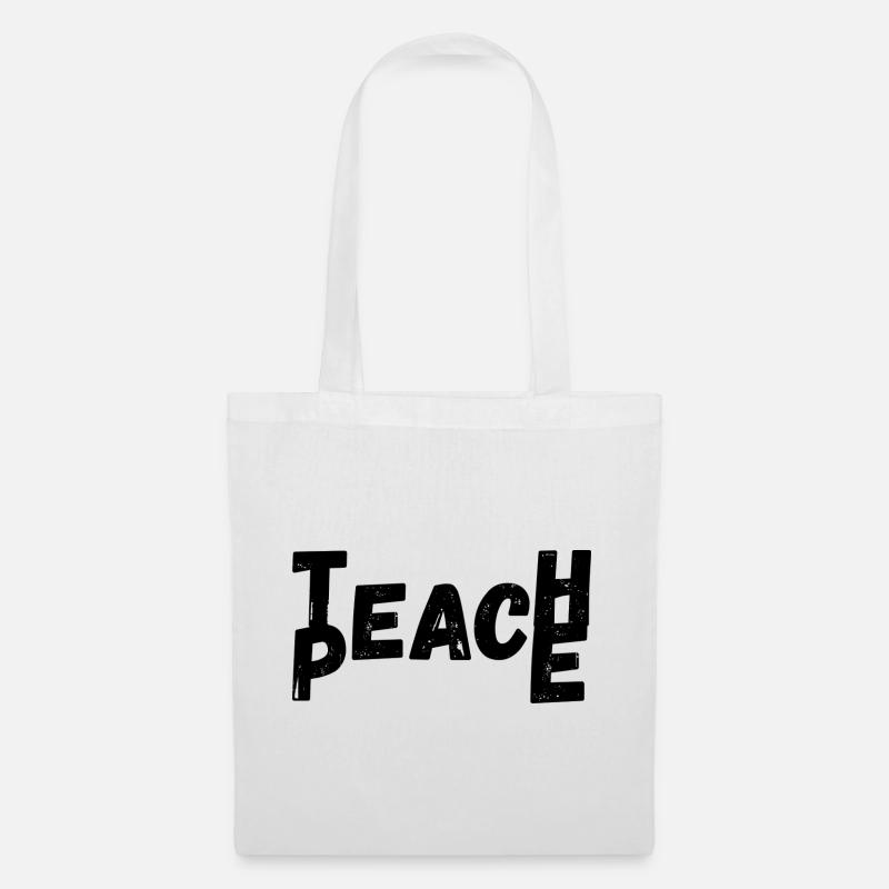 Teach Peace - Stoffbeutel - Weiß