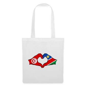 Tunisia Namibia Flag Hands Heart Shape Used - Tote Bag - white - Front