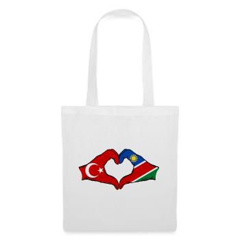 Türkiye Namibia flag hands heart shape - Tote Bag - white - Front