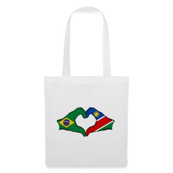 Brésil Palestine Drapeau Mains Coeur Forme - Sac en tissu - blanc - Devant