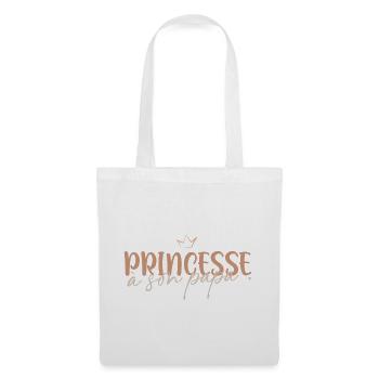 Princesse à son papa - Sac en tissu - blanc - Devant
