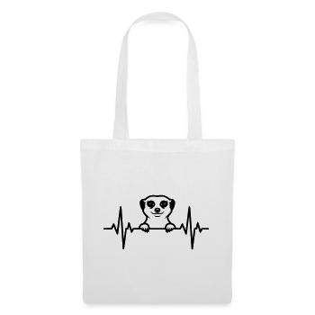 Meerkat heartbeat illustration - Tote Bag - white - Front