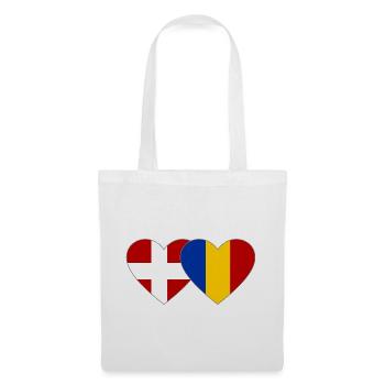 Cœur du drapeau Danemark-Roumanie - Sac en tissu - blanc - Devant