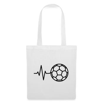 Fußball Herzschlag EKG Puls Liebe - Stoffbeutel - Weiß - Vorne