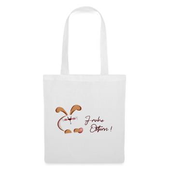 Lapin de Pâques et œuf - Sac en tissu - blanc - Devant