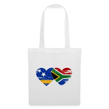Drapeau de Curaçao Afrique du Sud Mains Forme de cœur - Sac en tissu - blanc - Devant