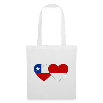 Chile_Polen_Flagge_Herz - Sac en tissu - blanc - Devant