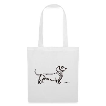 Minimalist Dachshund One Line Art Shirt WITH A DACHSH - Tote Bag - white - Front