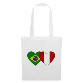 Brazil Peru Flag Hands Heart Shape Used - Tote Bag - white - Front
