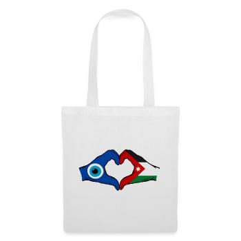 Jordanien Nazar Flagge Hände Herzform - Stoffbeutel - Weiß - Vorne
