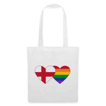 England Regenbogen Flagge Herz - Stoffbeutel - Weiß - Vorne