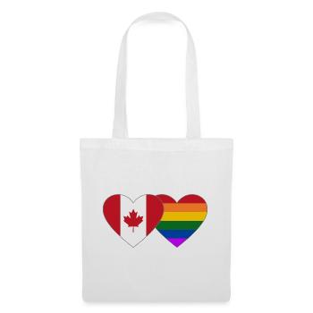 Kanada Regenbogen Flagge Herz - Stoffbeutel - Weiß - Vorne