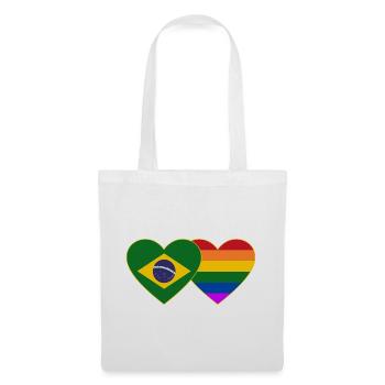 Brasilien Regenbogen Flagge Herz - Stoffbeutel - Weiß - Vorne