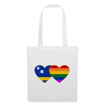 Curacao Regenbogen Flagge Herz - Stoffbeutel - Weiß - Vorne