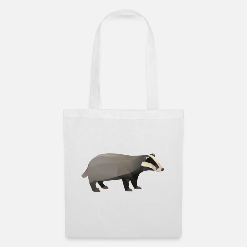 Dachs Waldtier Naturschutz Geschenk Polygon - Stoffbeutel - Weiß