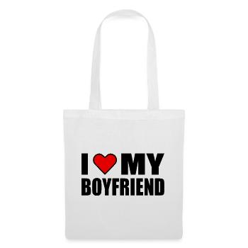 I love my boyfriend - Sac en tissu - blanc - Devant