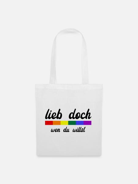 Lieb Doch Wen Du Willst - LGBTQ Spruch - Stoffbeutel - Weiß