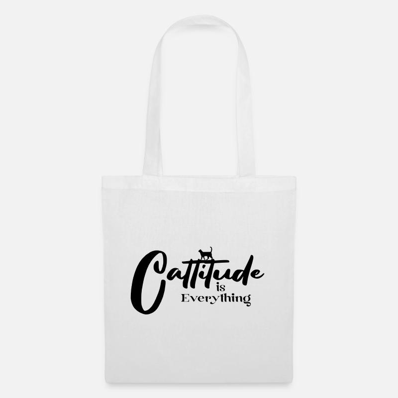 Cattitude is Everything - Stoffbeutel - Weiß