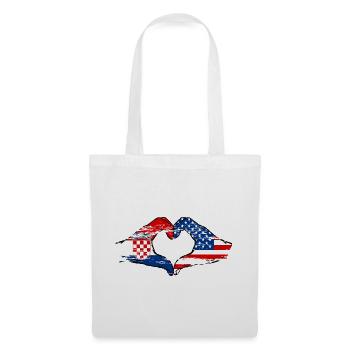 Croatia USA heart shape with hands used - Tote Bag - white - Front