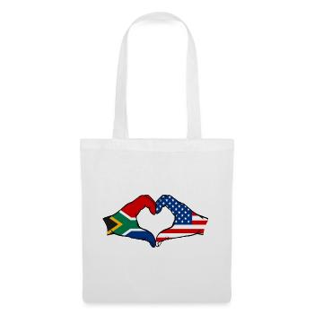 South Africa USA Flag Hands Heart Shape - Tote Bag - white - Front