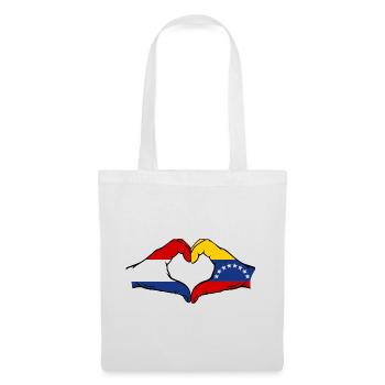 Holland Venezuela Flag Hands Heart Shape - Tote Bag - white - Front