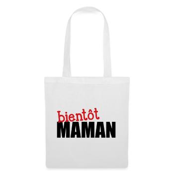 bientôt Maman ! Cadeau de grossesse - Sac en tissu - blanc - Devant