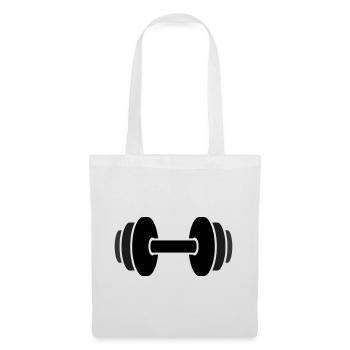 Salle de sport avec haltères - Sac en tissu - blanc - Devant