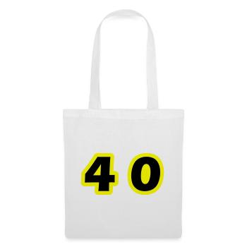 40 Zahl symbol - Stoffbeutel - Weiß - Vorne