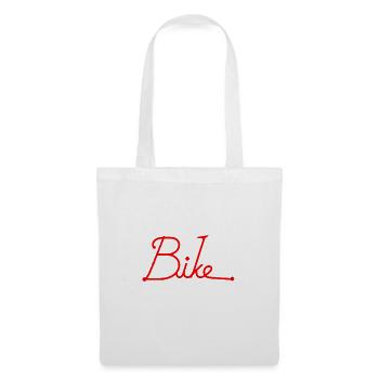 Bike Red Handwritten Script Cycling Lover Art - Stoffbeutel - Weiß - Vorne