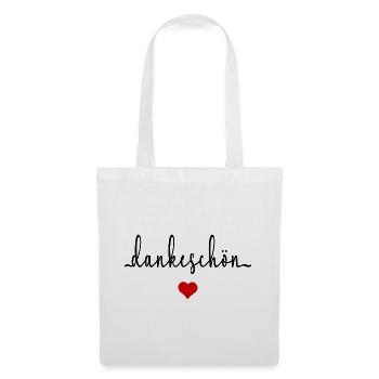 Danke Dankeschön Herz - Stoffbeutel - Weiß - Vorne