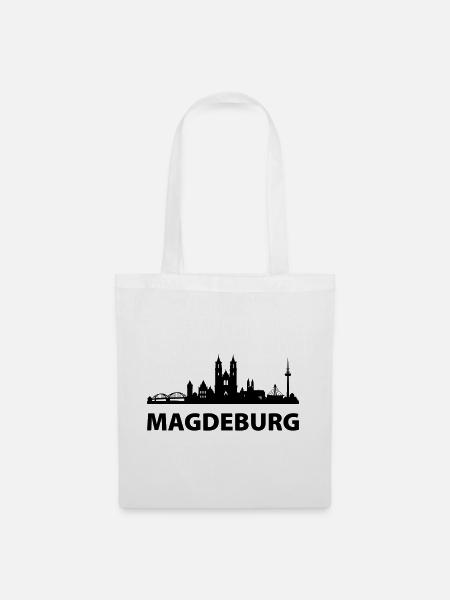 Magdeburg Skyline - Stoffbeutel - Weiß