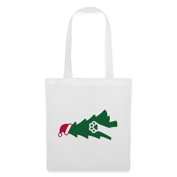 Katze Weihnachtsbaum Grafik - Stoffbeutel - Weiß - Vorne