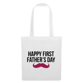 Happy First father - vatertag - Stoffbeutel - Weiß - Vorne