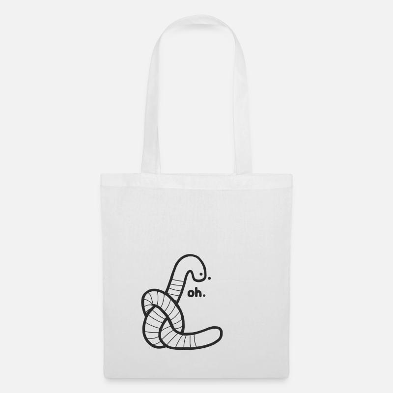 Der Knoten sitzt Wurm - Stoffbeutel - Weiß