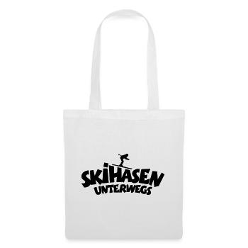 Skihasen Unterwegs - Wintersport Skifahrerinnen - Stoffbeutel - Weiß - Vorne