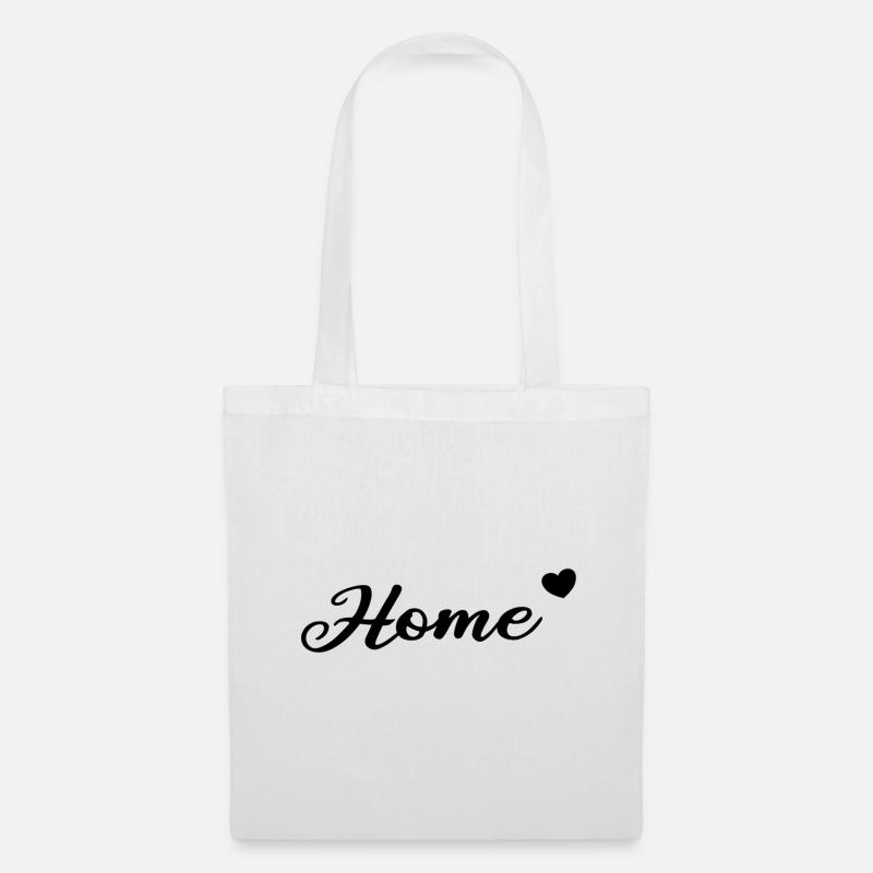 Home Herzchen Schriftzug - Stoffbeutel - Weiß