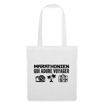 Voyageurs & Marathoniens : Passion & Découverte - Sac en tissu - blanc - Devant