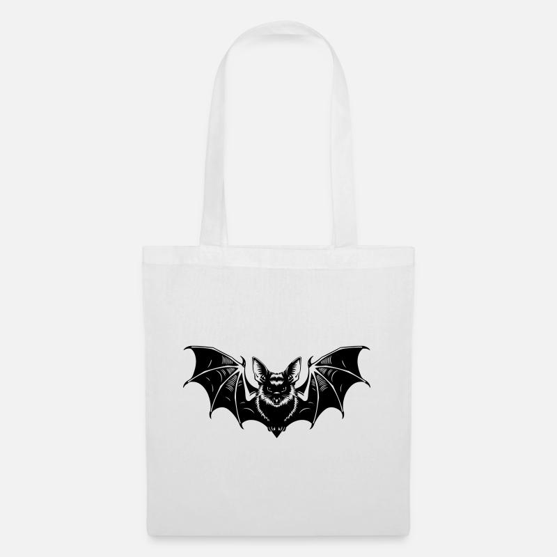 Fledermaus Gothic Illustration - Stoffbeutel - Weiß