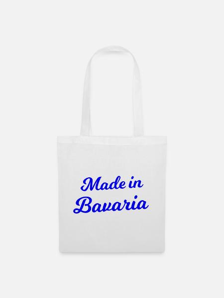 Made in Bavaria Script Blau - Stoffbeutel - Weiß