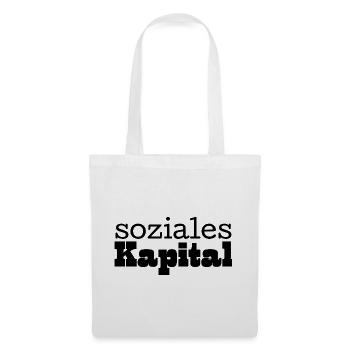Soziales Kapital schwarz - Stoffbeutel - Weiß - Vorne